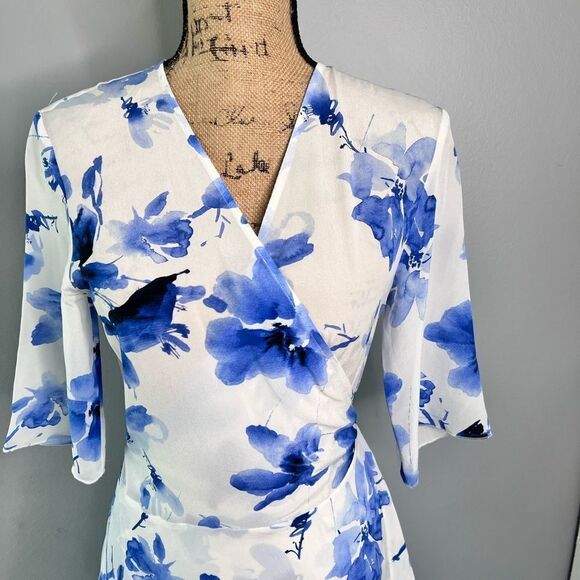 Sz M Falconeri 100% Silk Floral Maxi Wrap Dress $330 MSRP - Picture 4 of 14